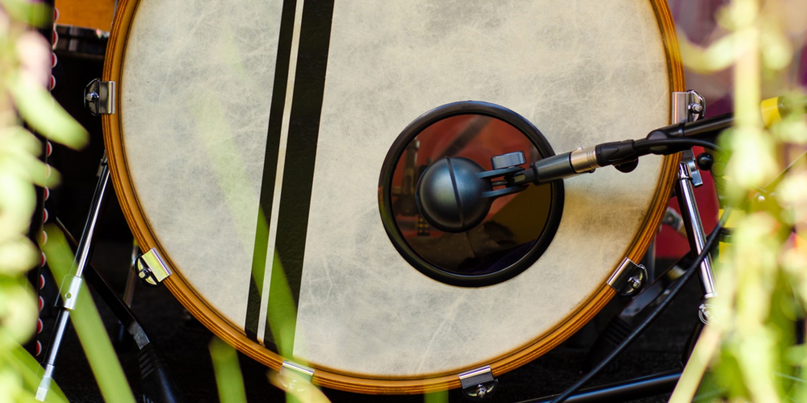 Bassdrum mit verstärktem Loch im Resonanzfell