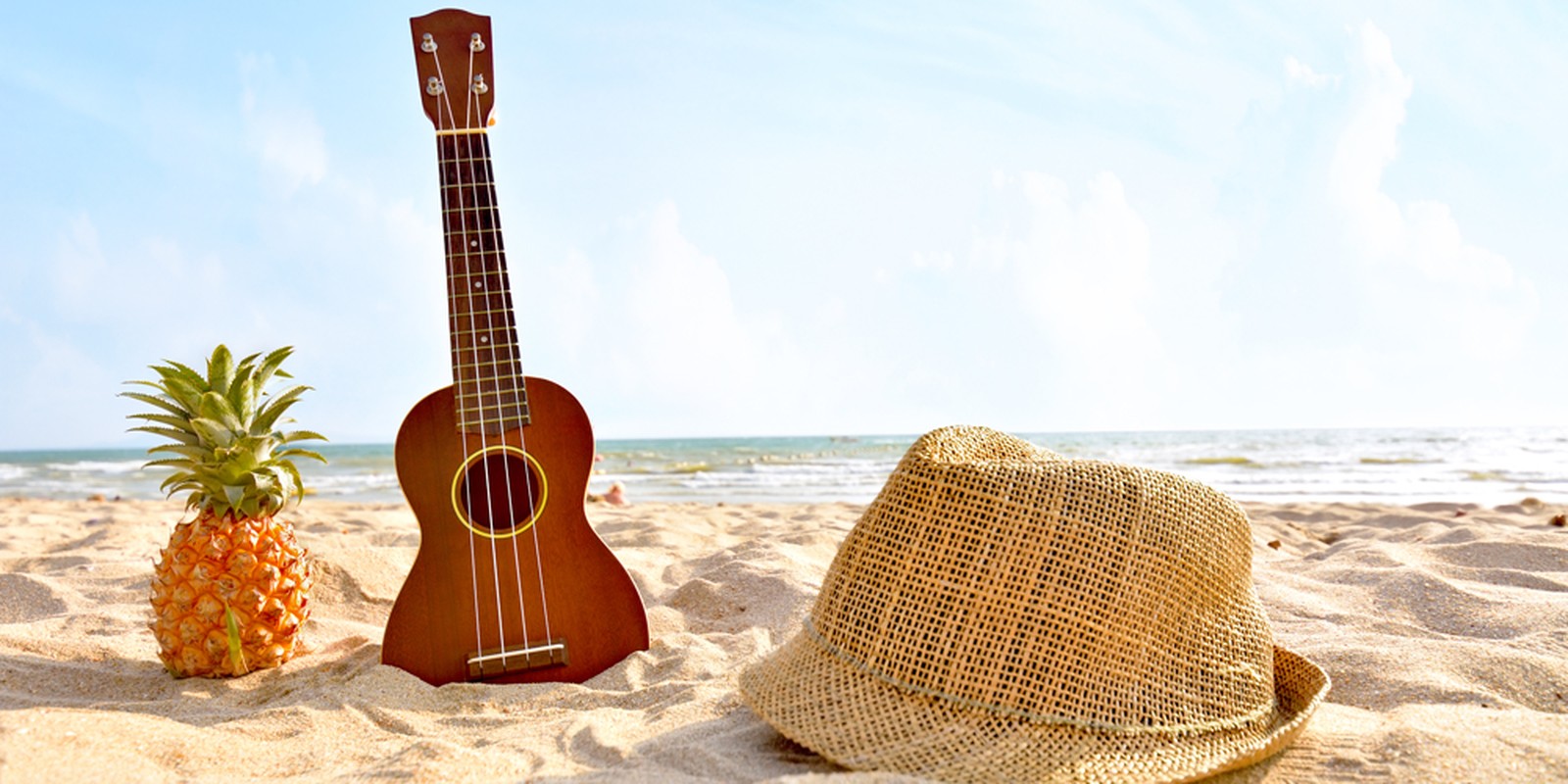 Ukulele am Strand