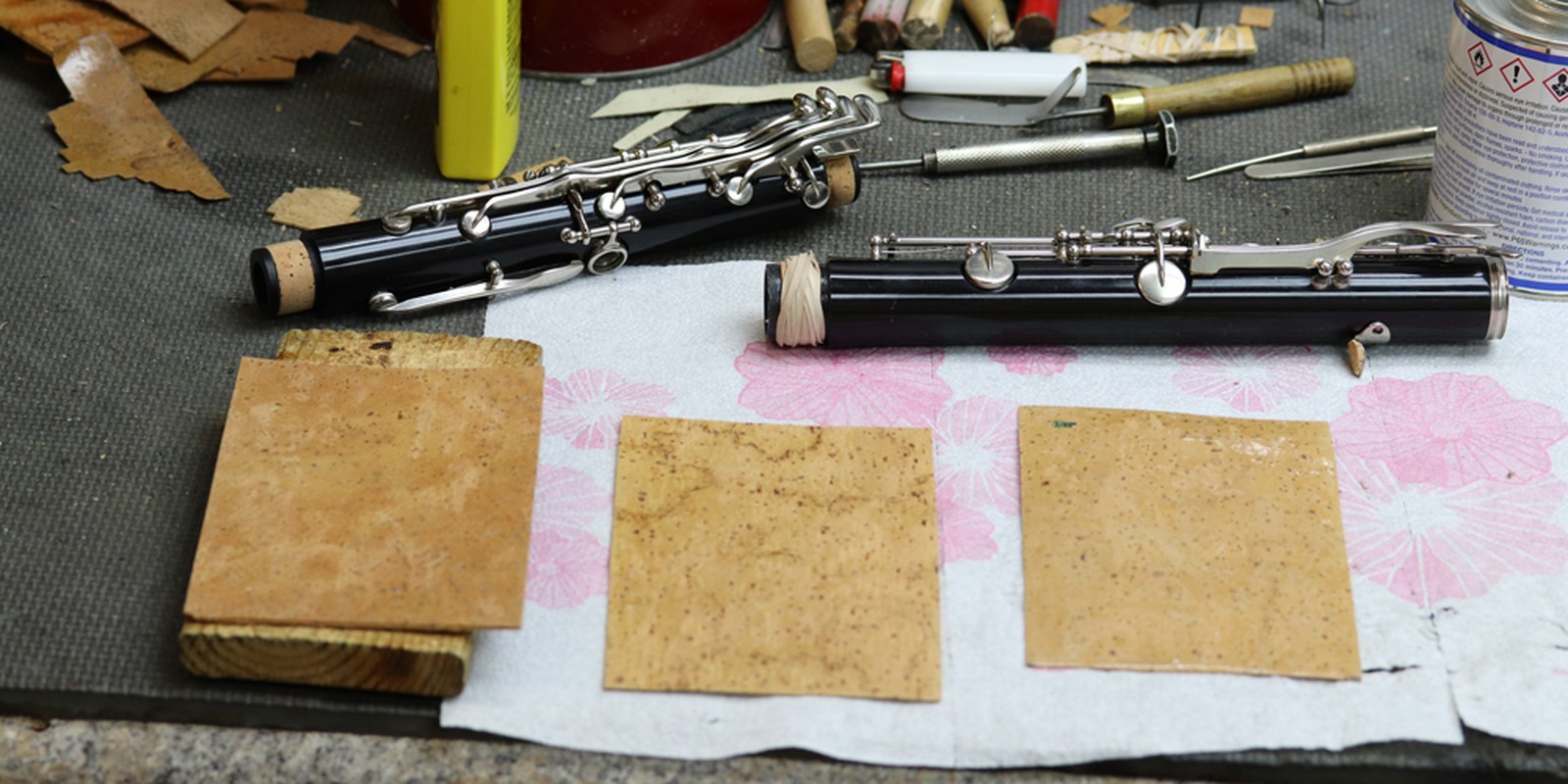 Korkplatten für Holzblasinstrumente