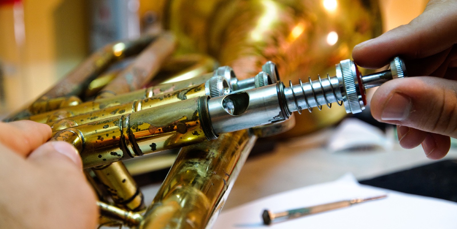 Mechanik eines Blechblasinstrumentes