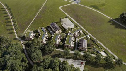"Die Draufisht des Bauprojekts, welches in Garching realisiert werden soll."