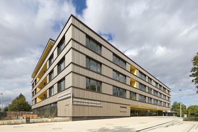 Außenansicht Schulneubaus Stockbrünnele in Böblingen.