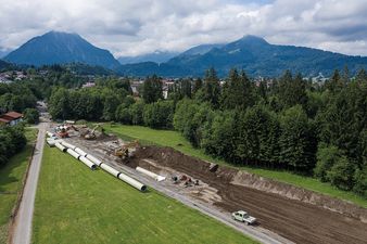 Geiger Schlüsselfertigbau Baumeister Wasserkraftwerk Illerursprung von oben