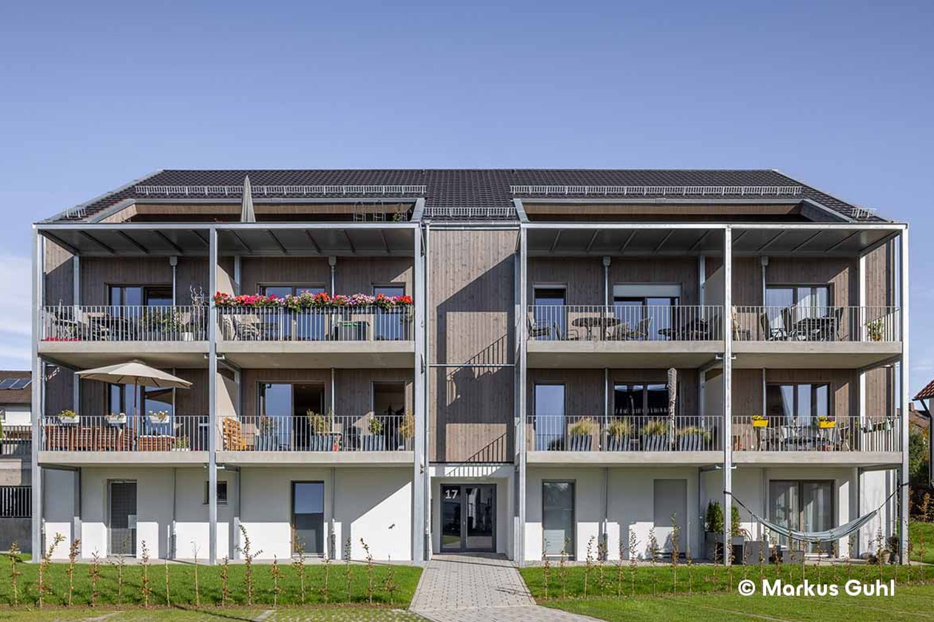 Holzsystembau müllerblaustein Neubau Wohnkomplex Bosch Wernau