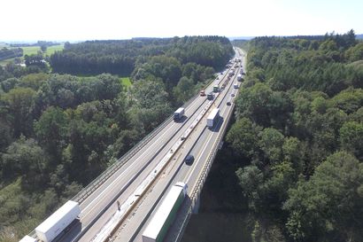 Geiger Bauwerksanierung Brücke Buxachtal A96 von oben