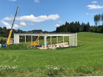 Geiger Hoch- und Tiefbau Produktionshalle Harter Stiefenhofen Baubeginn