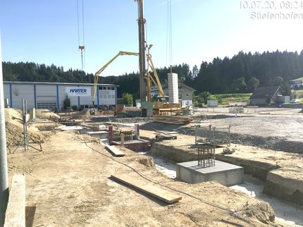 Geiger Hoch- und Tiefbau Produktionshalle Harter Stiefenhofen Baustelle
