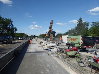 Geiger Bauwerksanierung Brücke Buxachtal A96 Baustelle