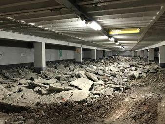 Geiger Bauwerksanierung Tiefgarage Liederhalle Stuttgart Baustelle