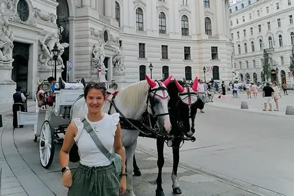 Auszubildende Lina in Wien bei ihrem Auslandsaufenthalt.