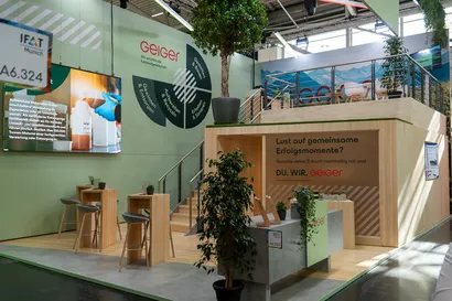 Der zweistöckige Messestand der Geiger Gruppe auf der IFAT München.