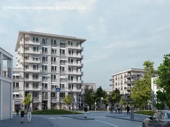 Rendering des Neubaugebäudes in München