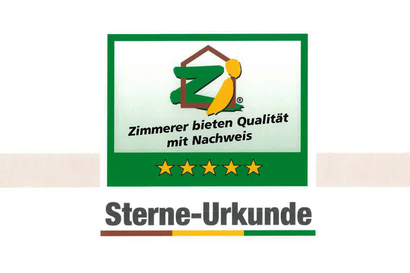 Das Siegel der 5 Sterne Zertifizierung des Landesverband für Zimmerer und Holzabauer.