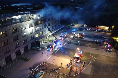 Der Standort der Geiger Gruppe in Herzmanns bei einem Feuerwehreinsatz.