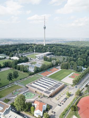 Geiger Holzsystembau müllerblaustein Neubau Sporthalle Stuttgart-Waldau