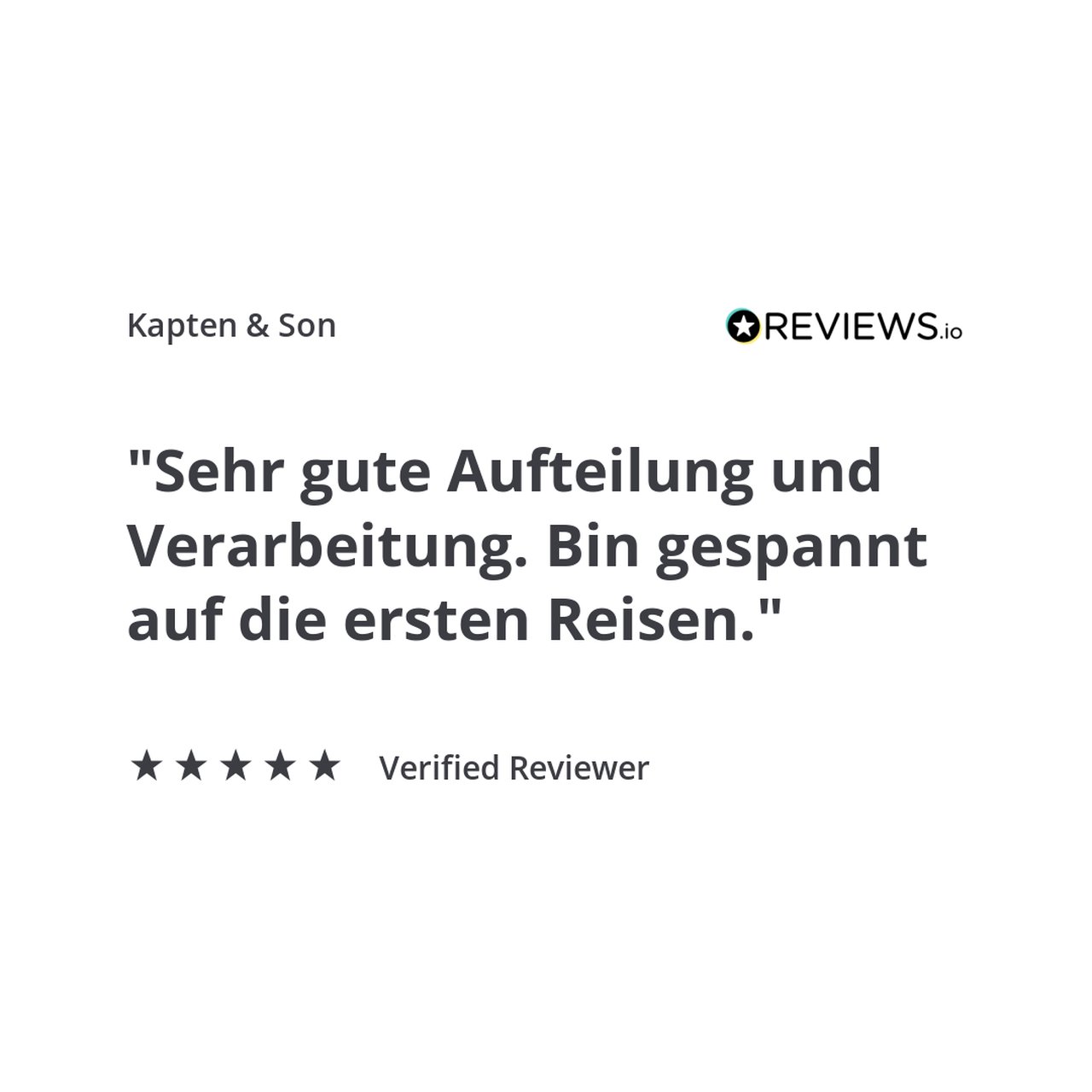 Kundenrezension für den Kapten & Son Lisbon Duffle Backpack Medium in Schwarz: „Sehr gute Aufteilung und Verarbeitung. Bin gespannt auf die ersten Reisen." – 4 Sterne, verifizierter Käufer