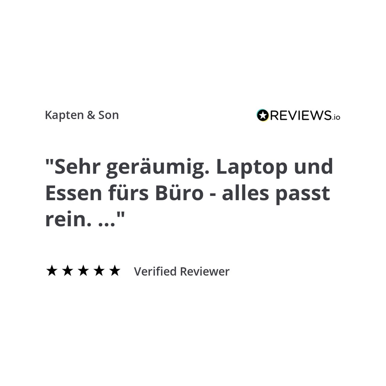 Kundenrezension für den Kapten & Son Lisbon Pro Rucksack in Beige: „Sehr geräumig. Laptop und Essen fürs Büro - alles passt rein." – 5 Sterne, verifizierter Käufer