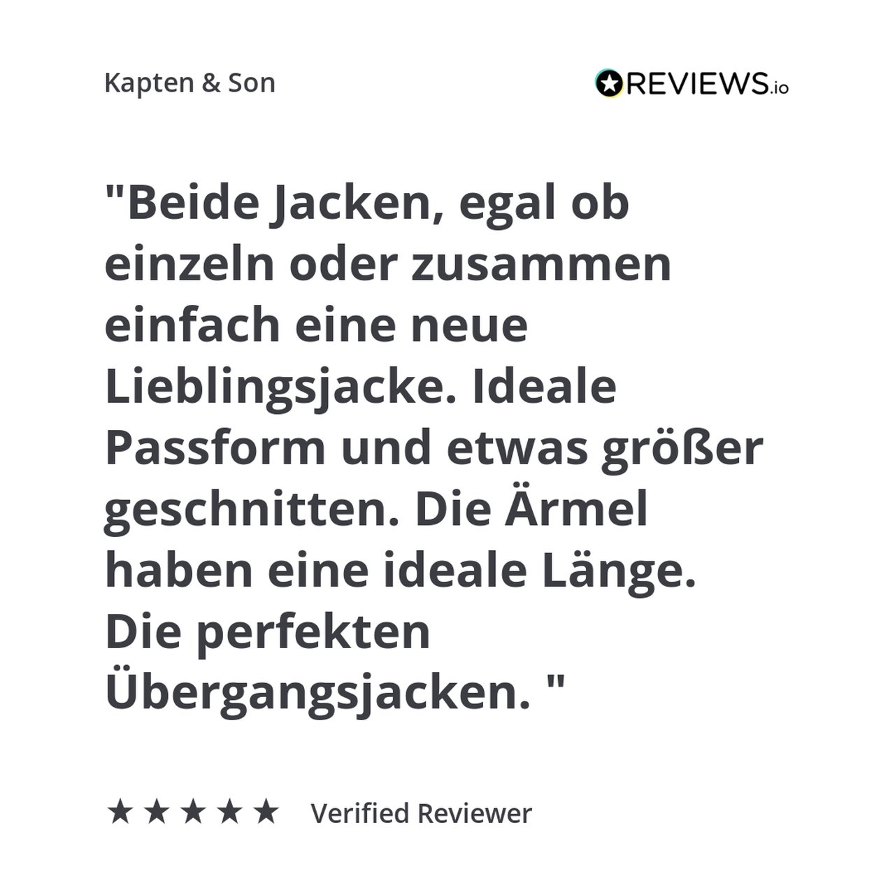 Kundenrezension für die Kapten & Son Everyday 3in1 Rain Jacket in Schwarz: „Beide Jacken, egal ob einzeln oder zusammen einfach eine neue Lieblingsjacke. Ideale Passform und etwas größer geschnitten." – 5 Sterne, verifizierter Käufer