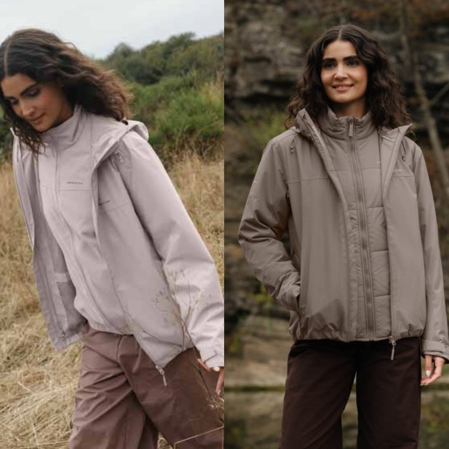 nahaufnahme von regentropfen, die auf einer grünen kapten & son regenjacke abbrallen