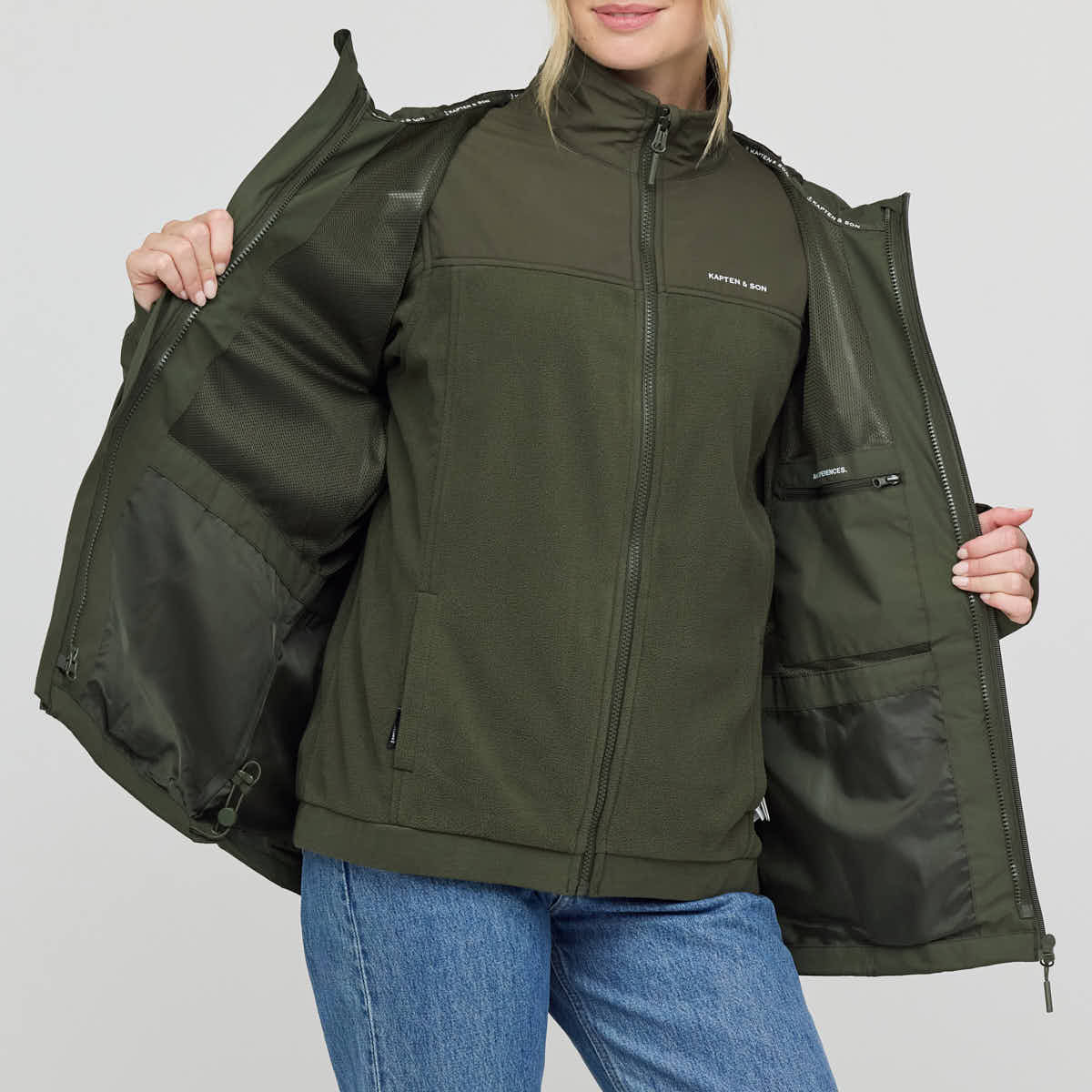 Everyday 3in1 Rain Jacket Olive – Women – Jackets | Kapten & Son