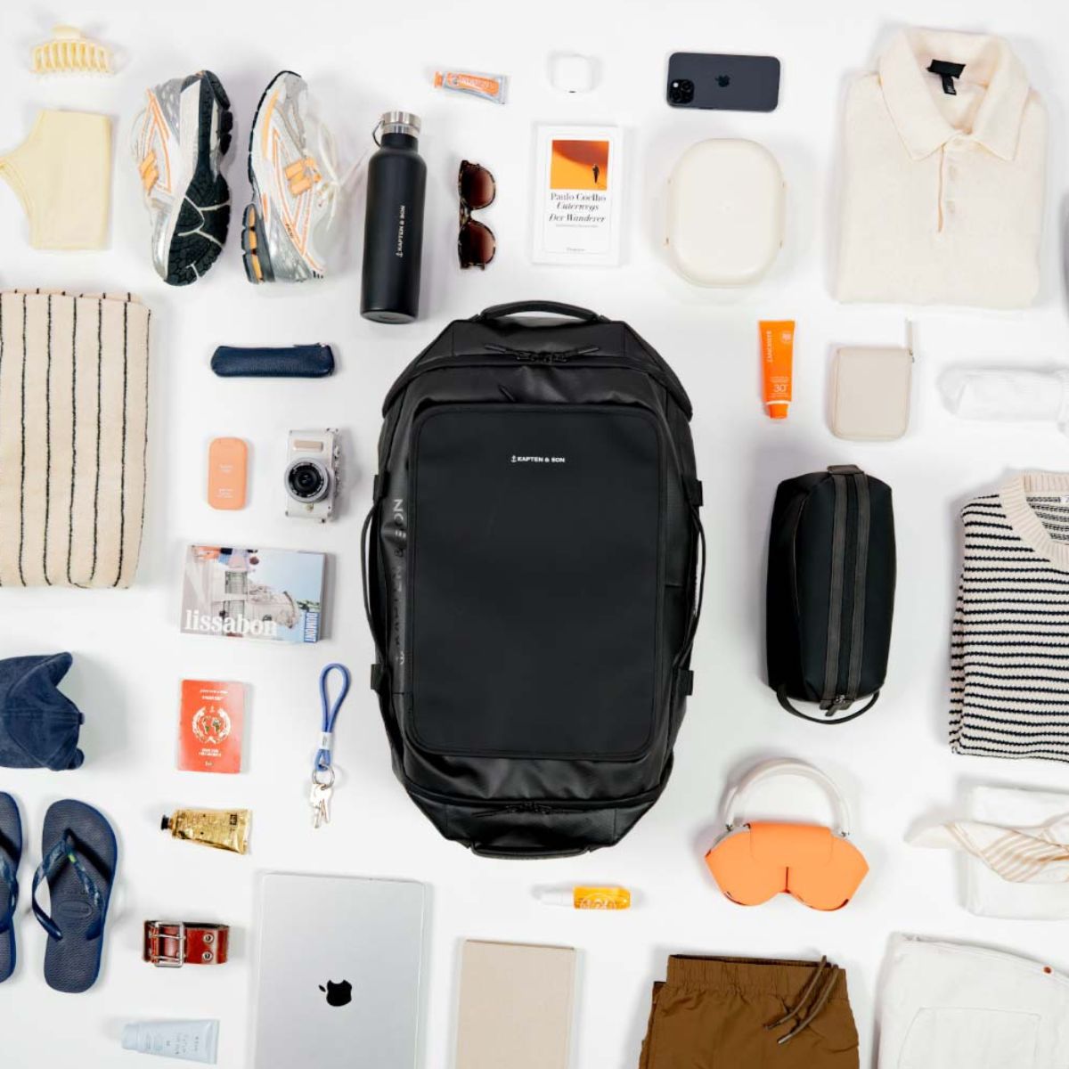 Lisbon Duffle Backpack Large All Black | Kapten & Son | Kapten & Son