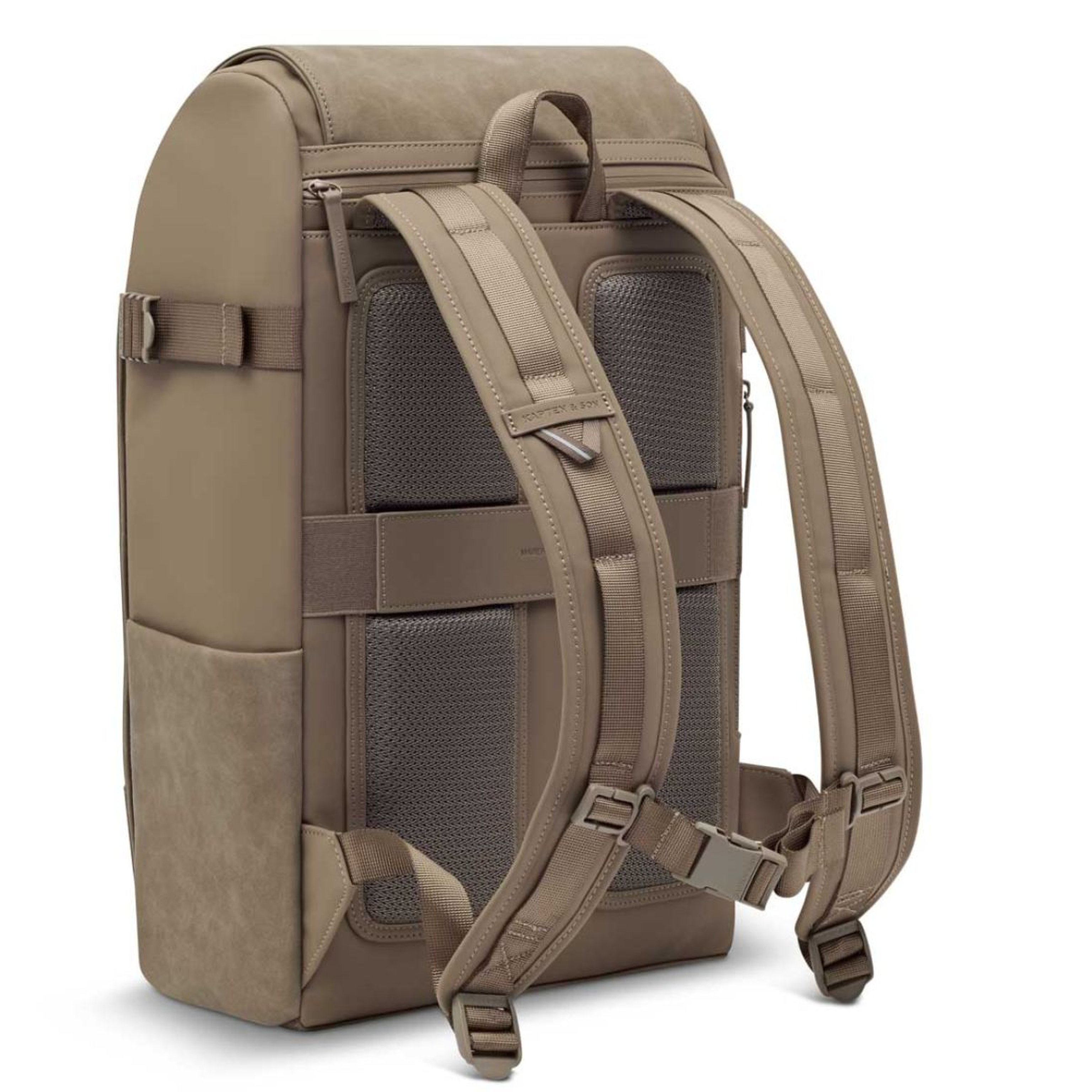 Backpack with sleek design, padded straps, and mesh back for comfort. Side buckles add functionality, giving a modern and practical feel.