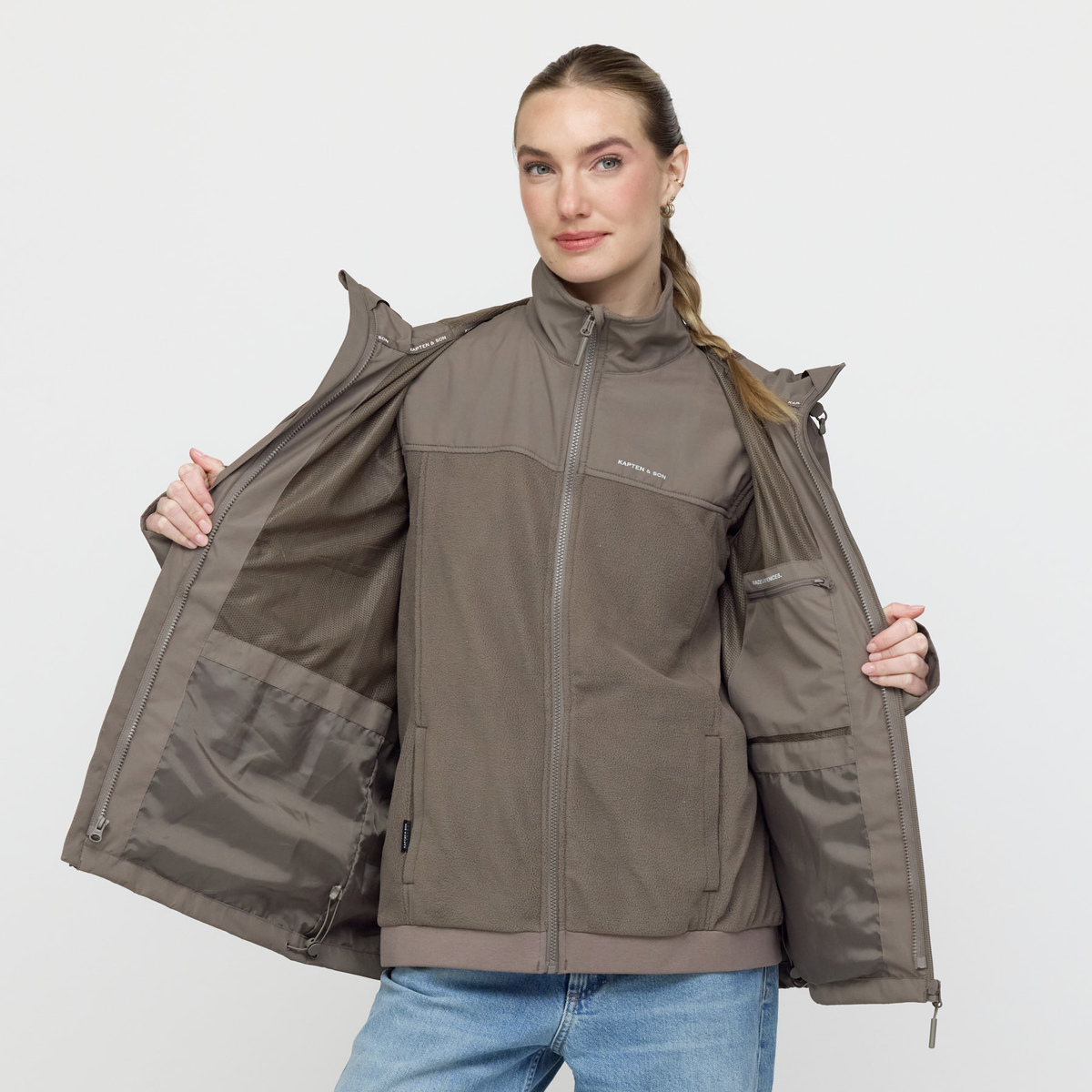 Everyday 3in1 Rain Jacket Taupe – Dames – Jassen | Kapten & Son