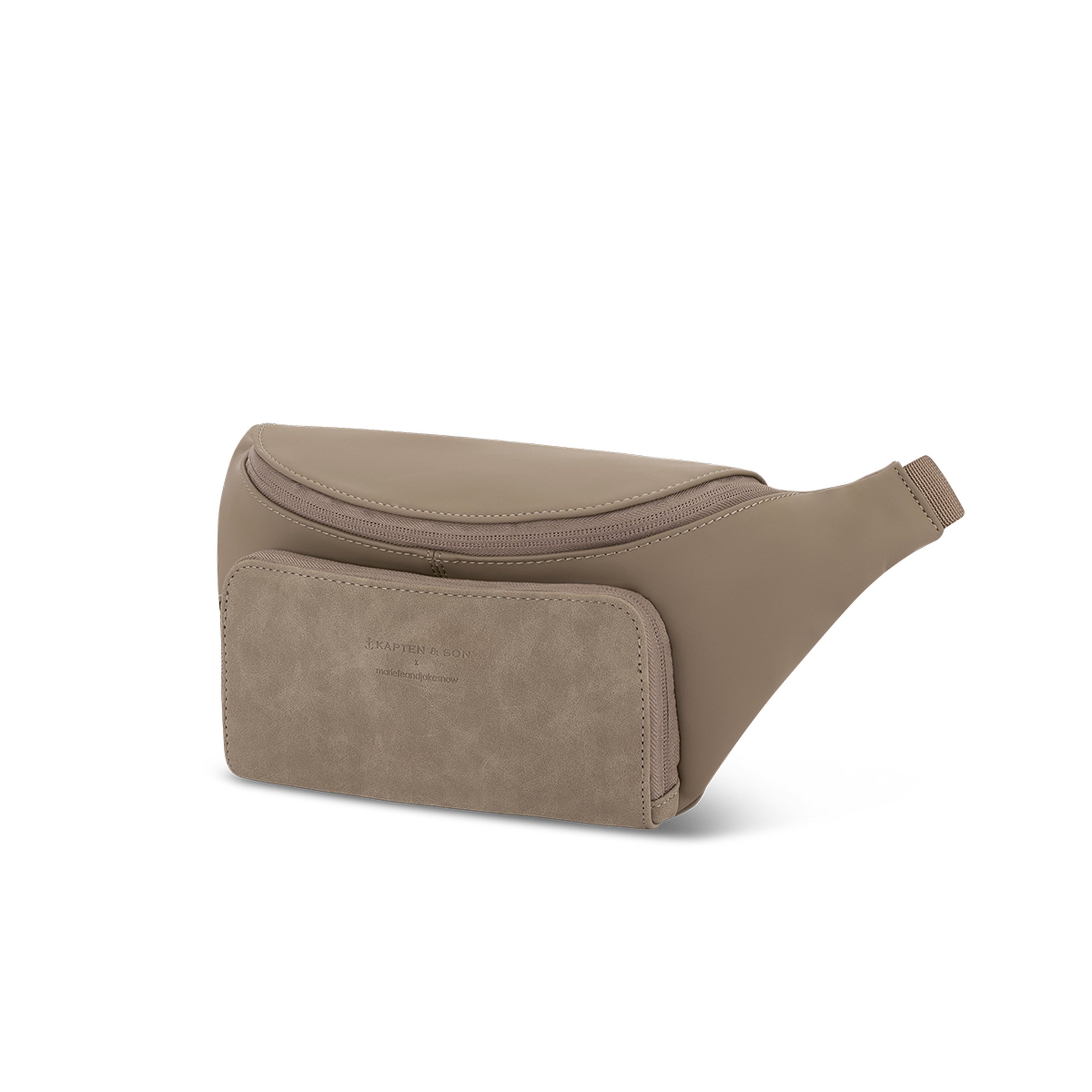 Crossbody bag with a smooth finish, featuring a front pocket and a zippered top. The sleek design conveys a modern and practical style.