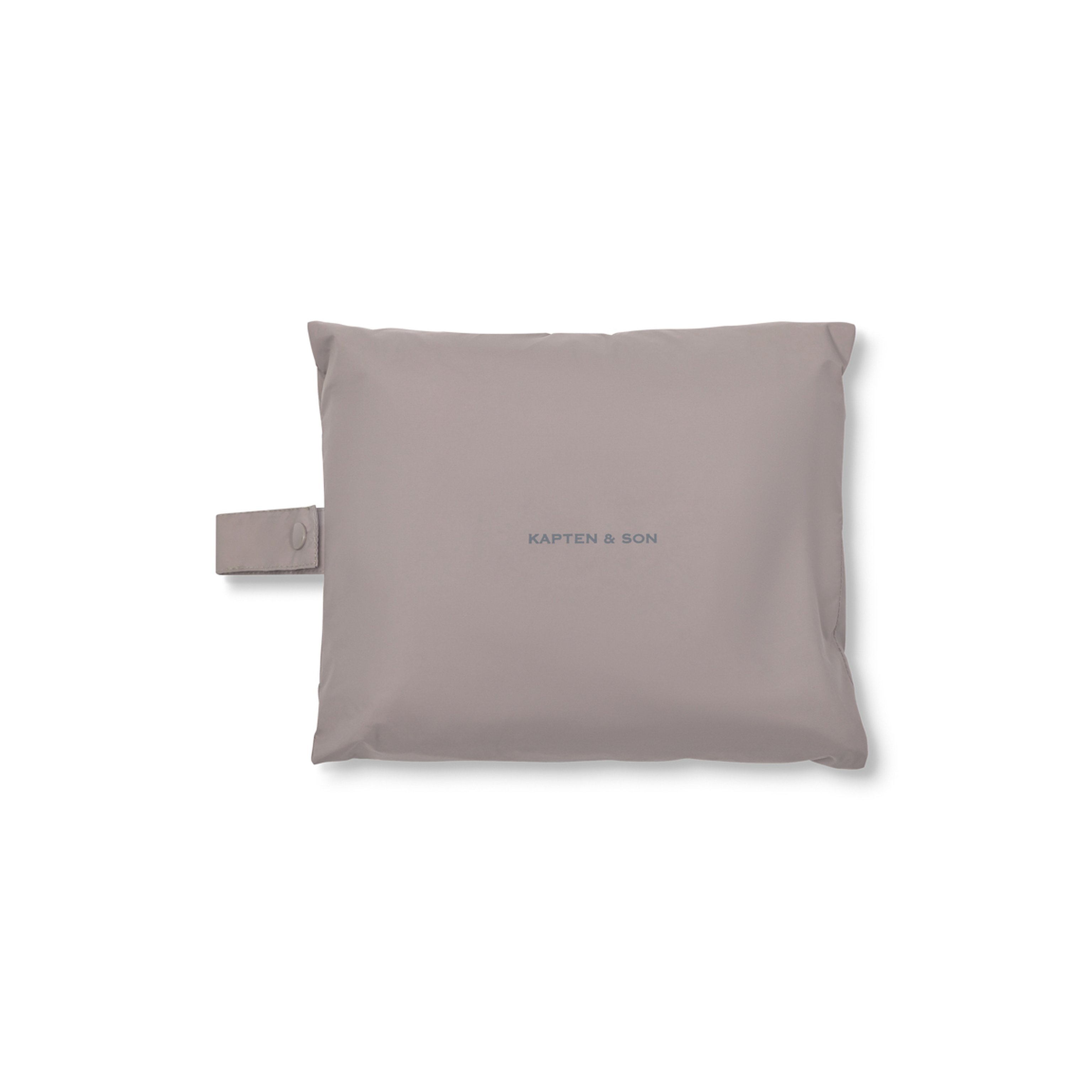 A pouch with the brand "Kapten & Son" printed in subtle letters. It has a small handle on the side, conveying a minimalist and chic design.