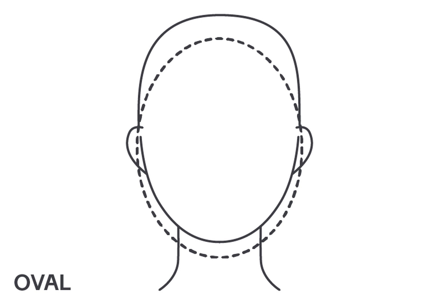 skizze einer ovalen gesichtsform