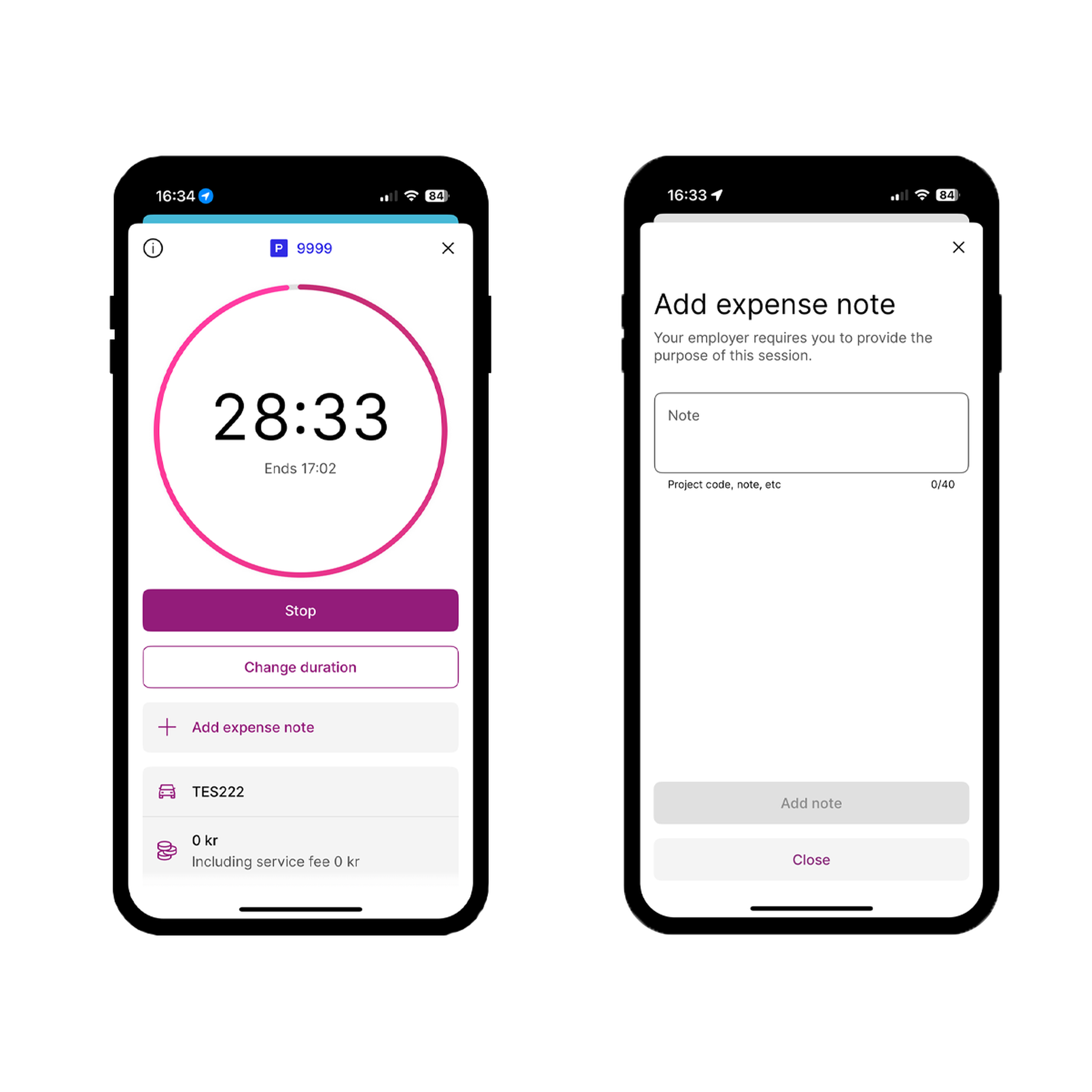 easypark expense notes