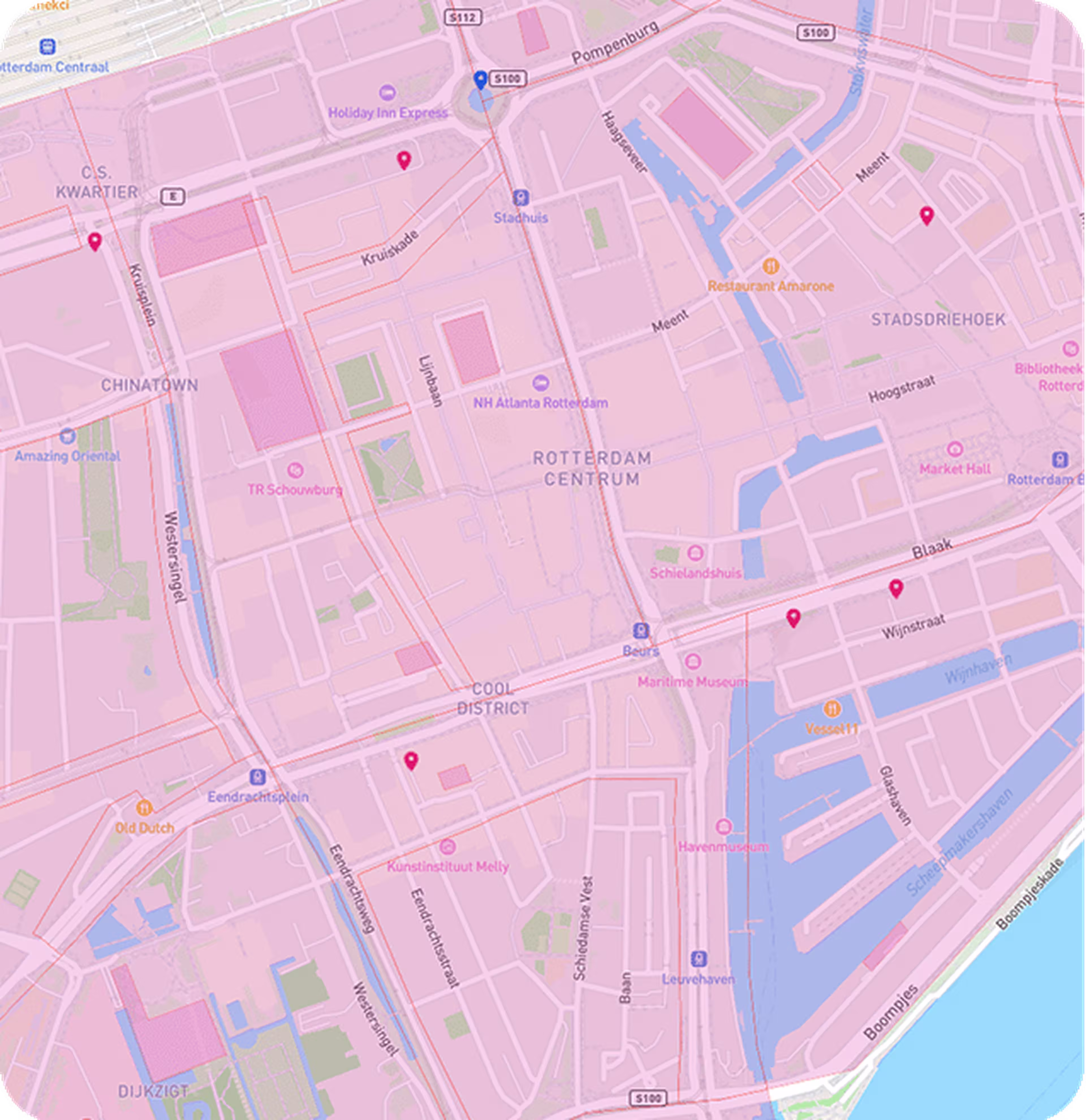 EasyPark parkeren in Rotterdam Centrum kaartoverzicht