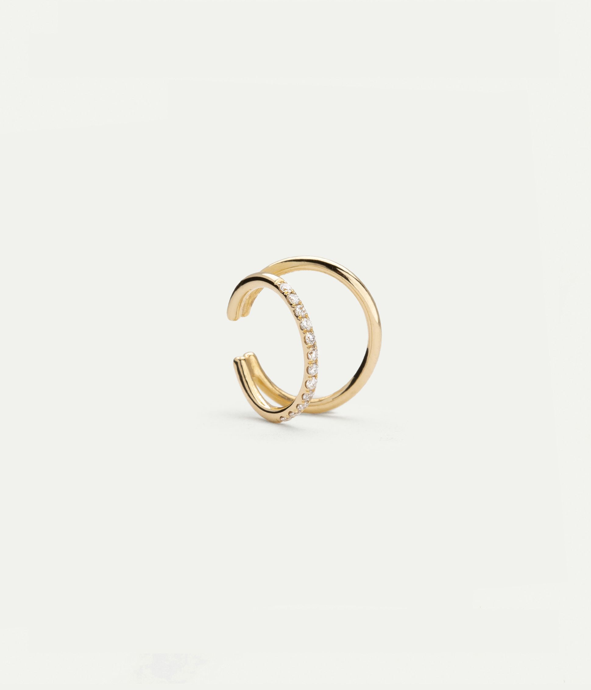 Earcuff Melina or jaune diamants