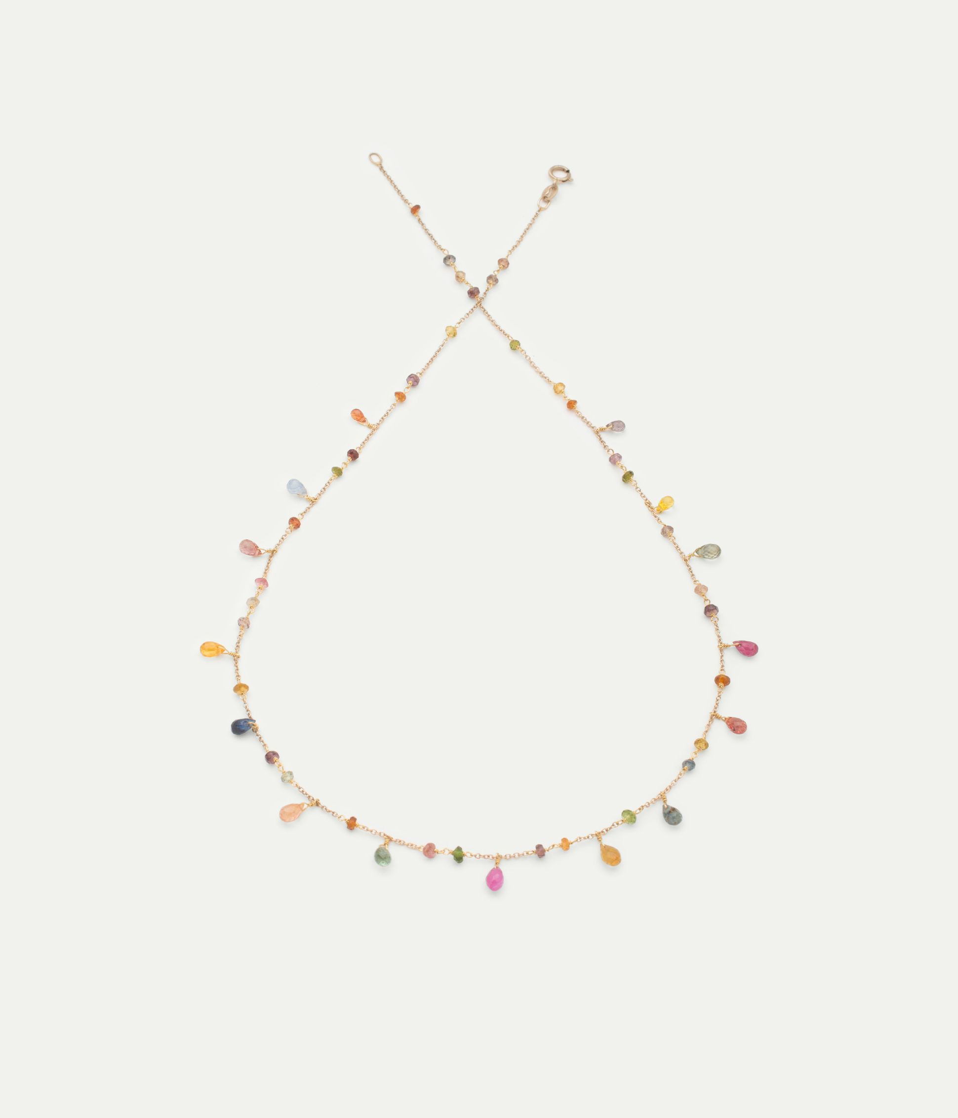 Collier Indian Waterfall saphirs et corindons