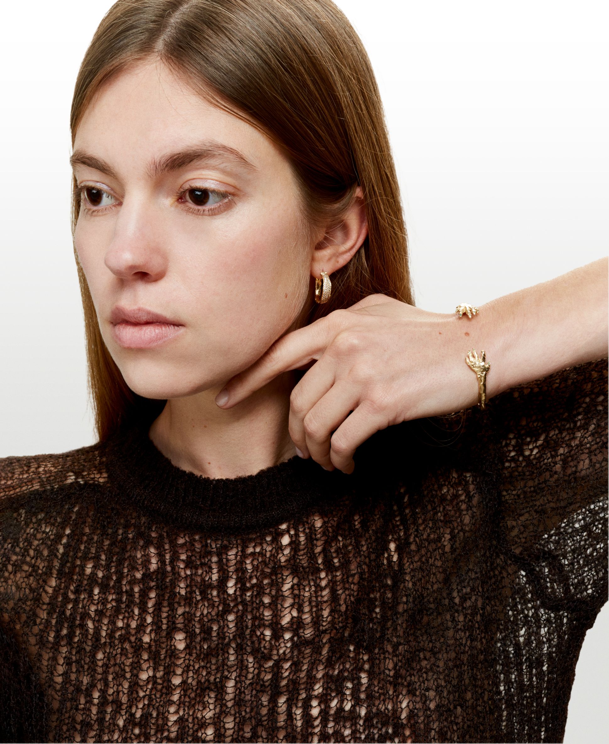 Bracelet Hinded Hands émeraudes