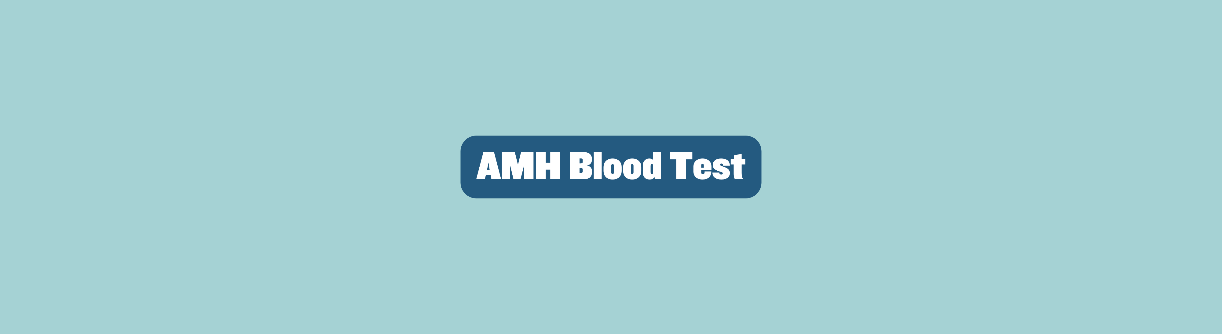 White text on a blue background that says 'AMH Blood Test'