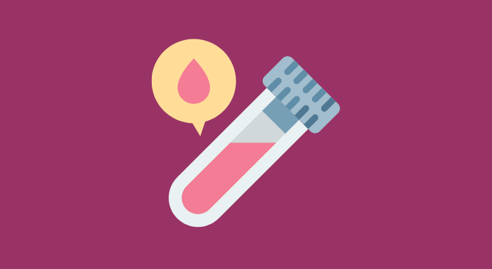 Illustration of a test tube containing blood