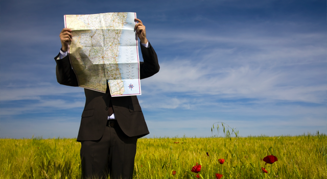 Person holding a map