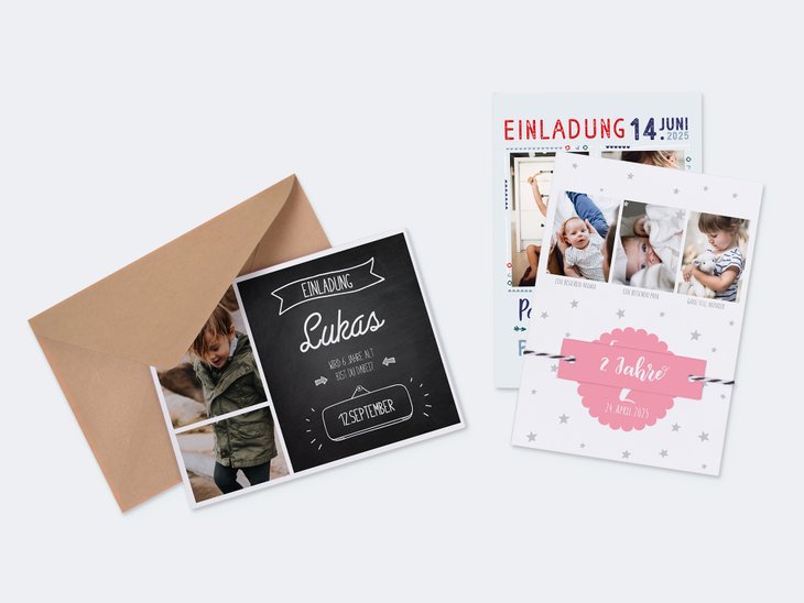 12 Happy Birthday Einladungskarten Mit Umschlägen – Bunt, Geformt & Persönlich Beschriftbar