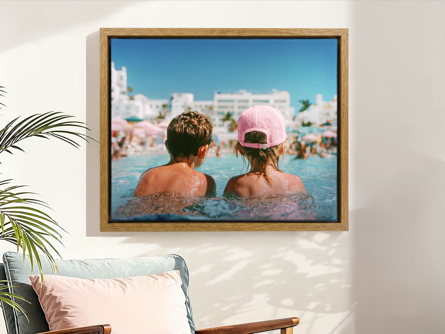 Poster mit Eiche-Rahmen – Wandansicht