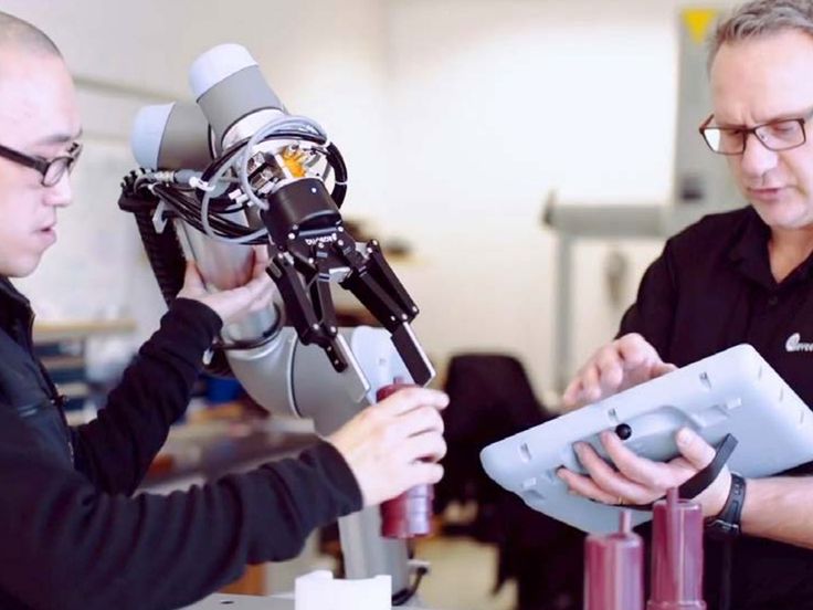 Universal Robots collaborative robot in a production environment