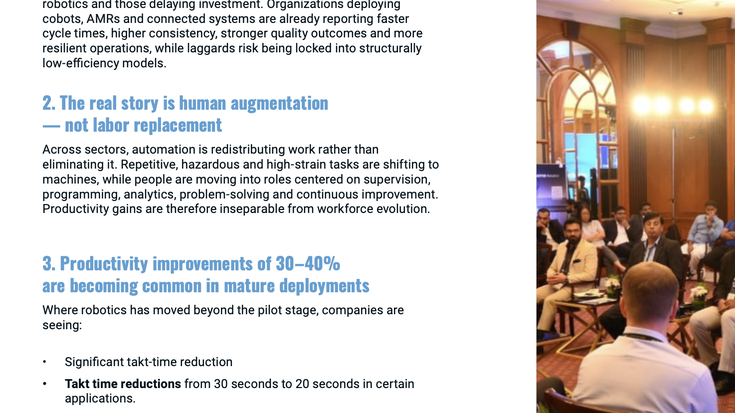 Intelligence to Impact: Scaling Physical AI from Lab to Factory
This closed-door roundtable brings together 10 CXO-level startup founders and leaders working in robotics, Physical AI, and automation.