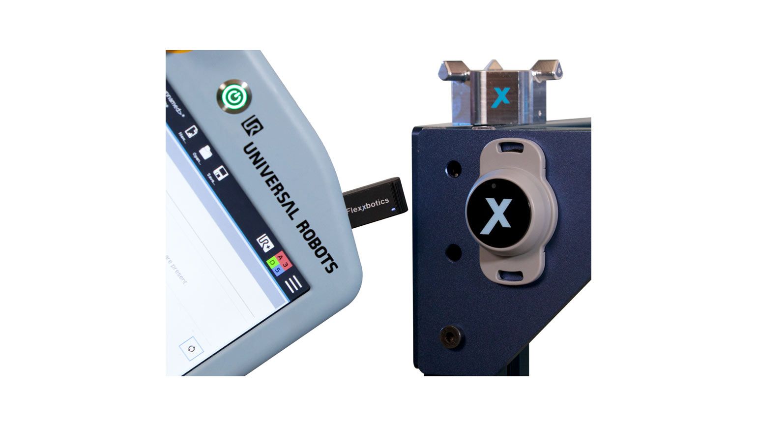 Flexxbotics社のFlex Beaconを使うと協働ロボットが周辺（の機器）に接続できます。協働ロボットを機械やワークセルのそばに移動させると、自動で適宜プログラムを読み込み、素早い設置や再設置が可能です。⁠⁠
販売地域：北米