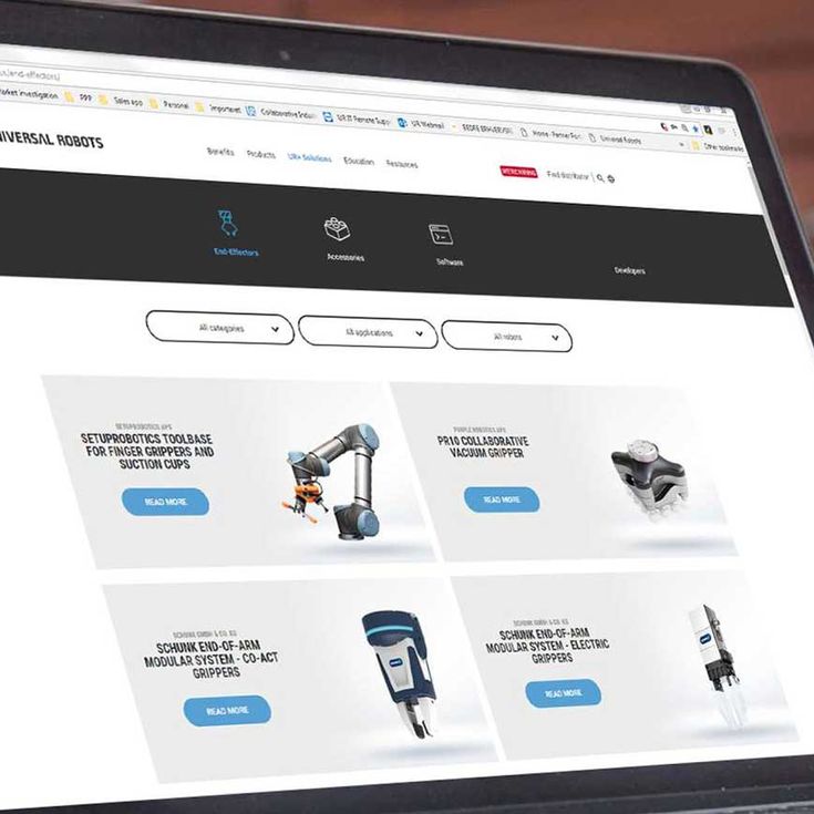 온라인 UR+ 쇼룸은 방문자들이 UR 협동로봇과 이상 없이 작동되도록인증된 플러그-앤-플레이 제품들을 손쉽게 이용할 수 있도록 지원합니다
