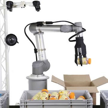 Unlike traditional factory robots, RightPick from RightHand Robotics handles tens of thousands of different items using a machine learning backend coupled with an intelligent gripper that works in concert with the UR cobots.