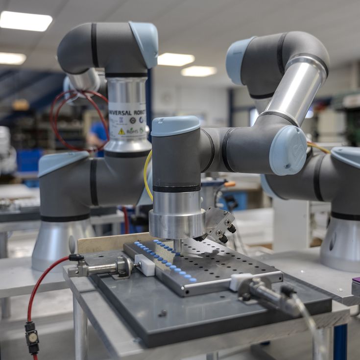 Deux UR3e travaillent de concert pour effectuer avec précision une tâche de montage