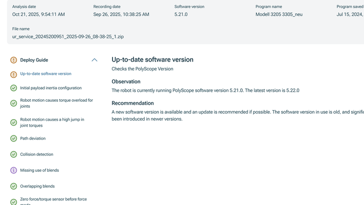 UR connect quick analysis