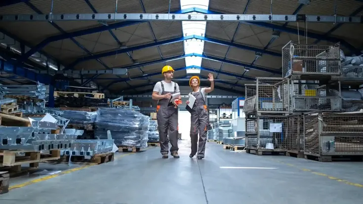 Colaboradores organizando estoque industrial aplicando metodologia 5S no ambiente de trabalho