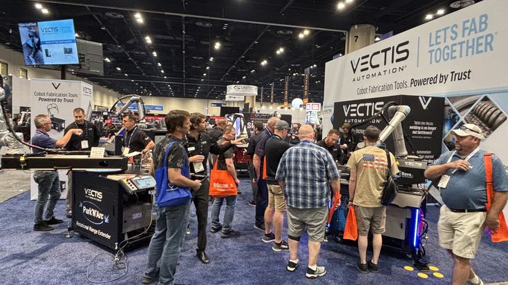Vectis Automation booth at FABTECH showcasing Universal Robots collaborative welding robots