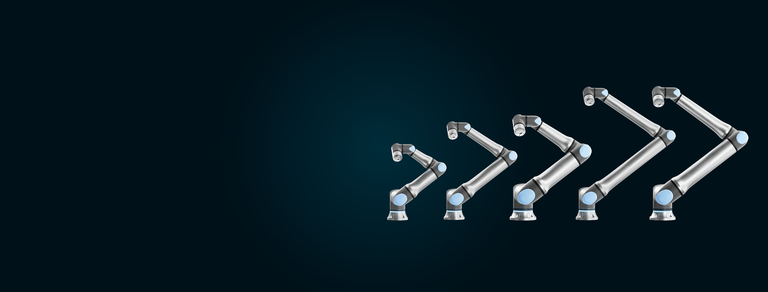 UR series image with all cobots